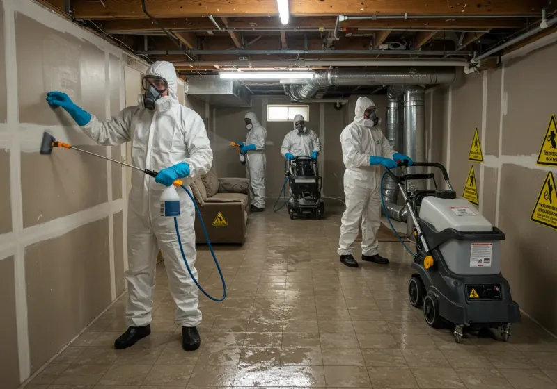 Basement Moisture Removal and Structural Drying process in Powhatan Point, OH